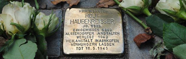Stolperstein für Rolf Haubenreisser am Hemmingstedter Weg, Foto: A. Soller